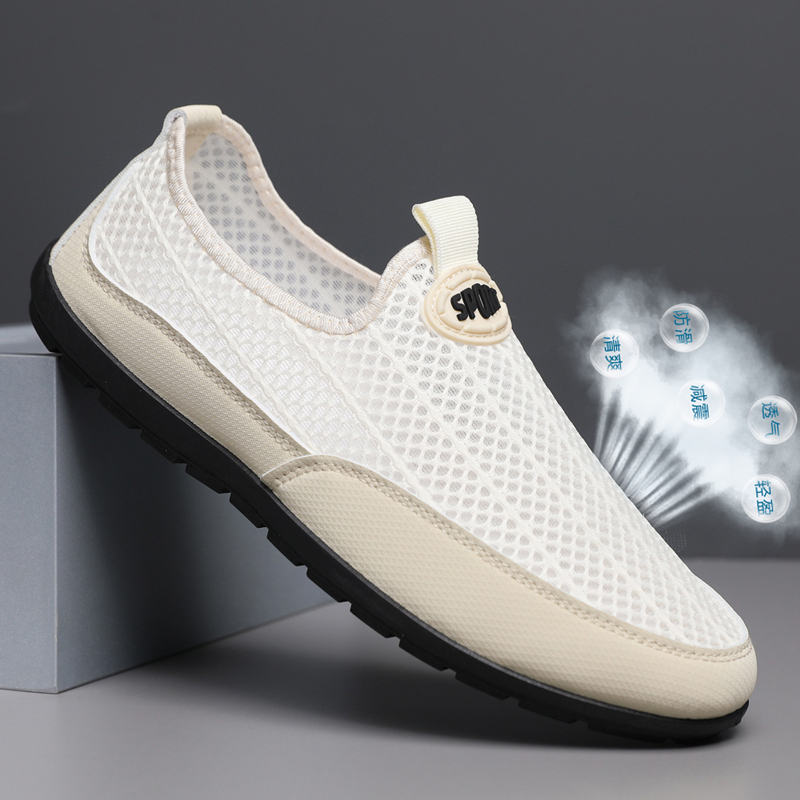 镂空飞织网布透气男鞋