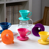 HARIO多巴胺系列日本树脂手冲咖啡杯滤杯V60滴滤式 过滤杯滤纸01号