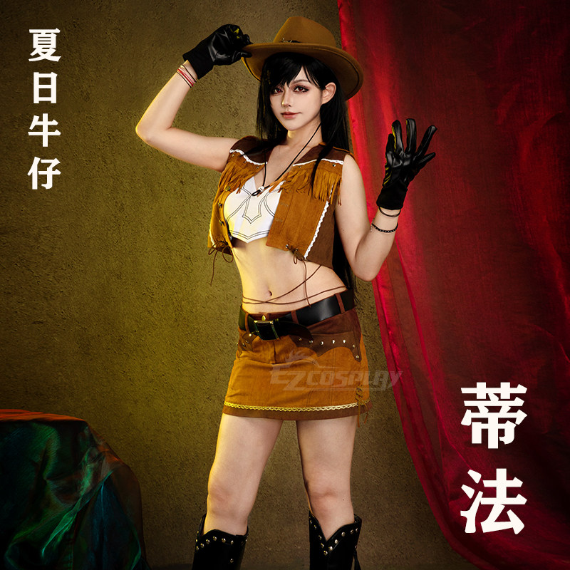 EZcosplay 最终幻想7重生 蒂法 夏日牛仔服cos服动漫服装量身定制图片