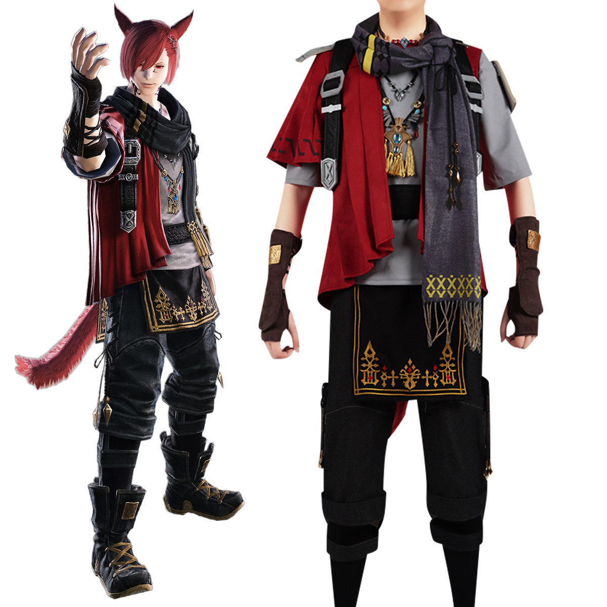 FF14最终幻想14水晶公古拉哈提亚Tia拂晓小红猫cosplay服装