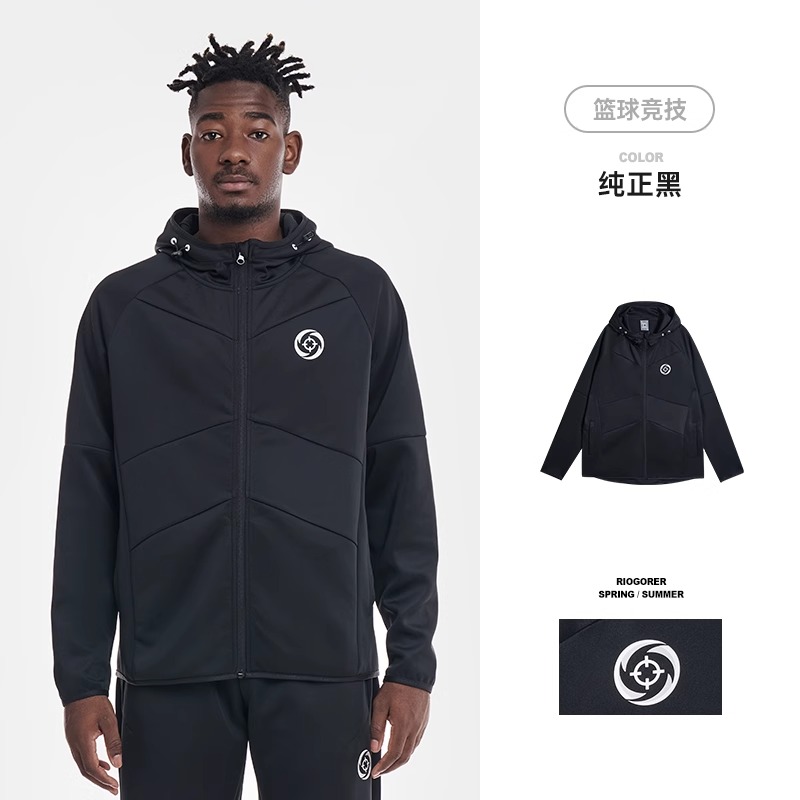 准者新款运动休闲连帽外套针织上衣出场服投篮服训练篮球服球队