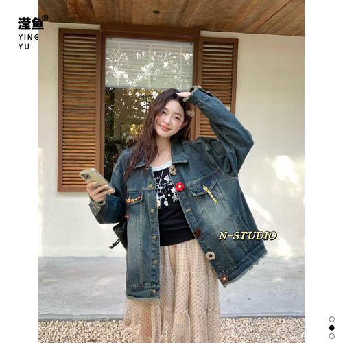 NF6125大码美式复古风牛仔外套