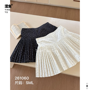 Tmi 261060大码学院风碎花百褶半身裙女夏季显瘦时尚洋气A字短裙