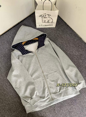 NW4713大码连帽拉链开衫卫衣女