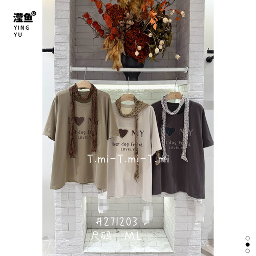 Tmi271203大码字母短袖T恤女