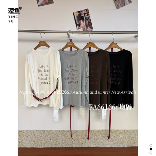 FAFA66166大码印花长袖T恤女
