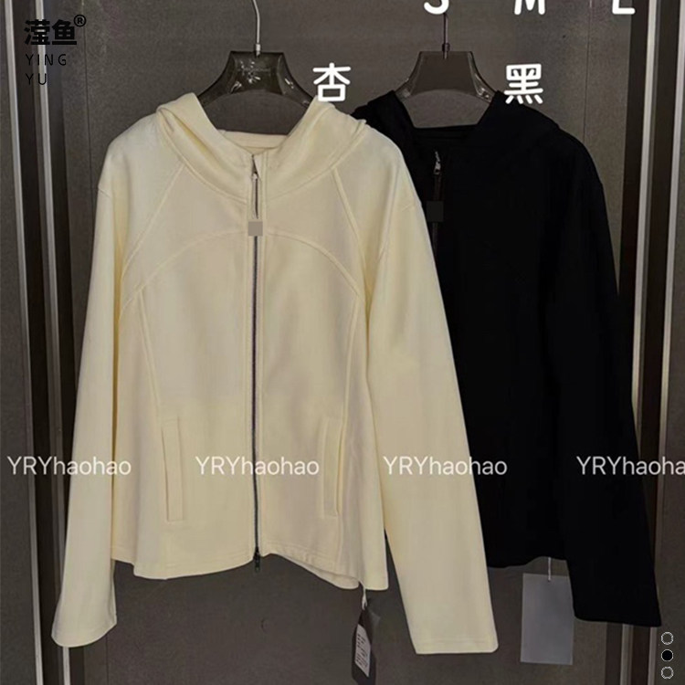 YRY好好65050秋季大码收腰瑜伽上衣时尚百搭显瘦连帽卫衣外套女