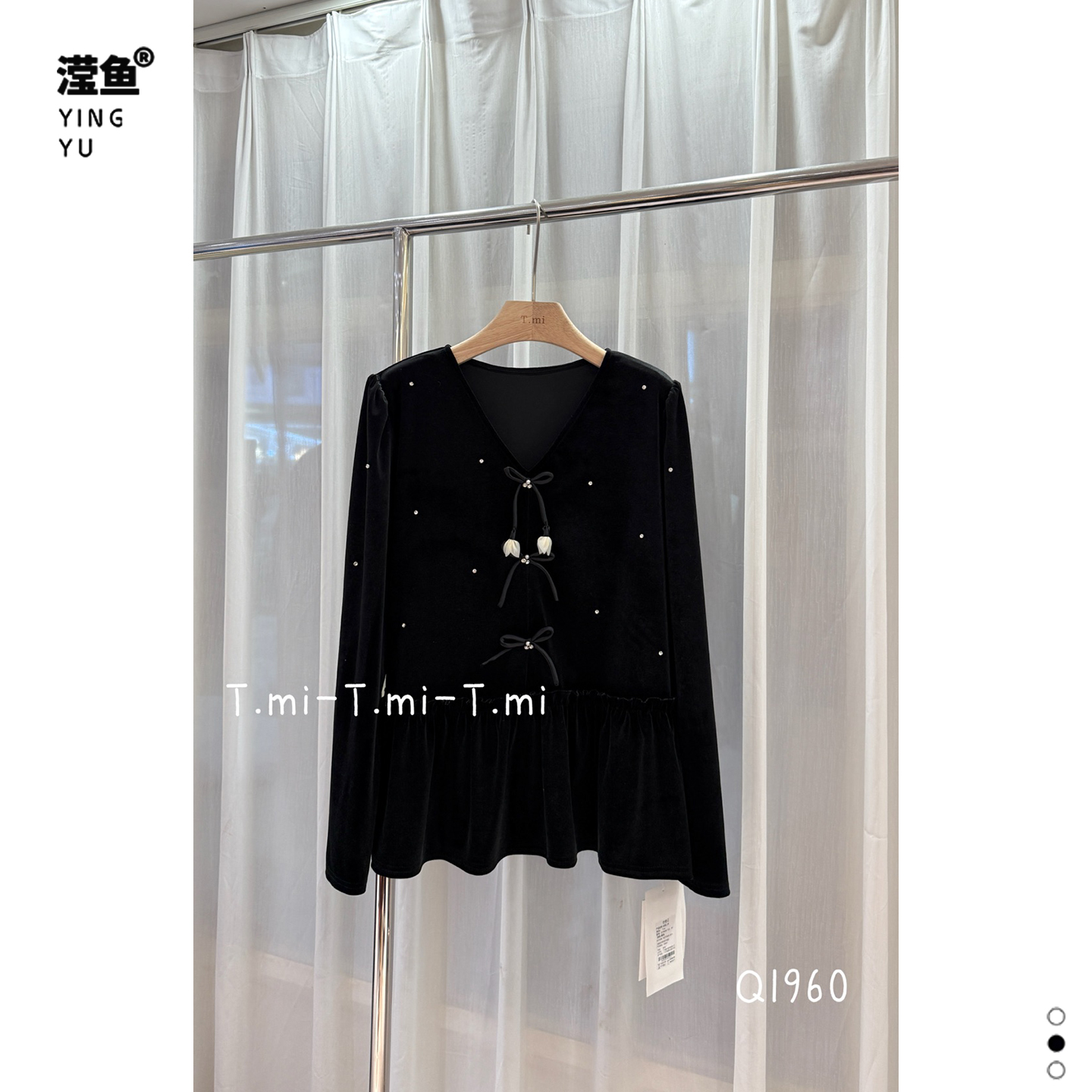 TMIQ1960大码圆领丝绒上衣