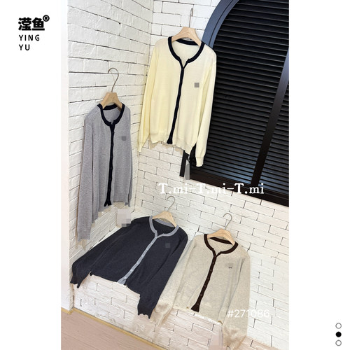 Tmi271086大码拼色针织开衫女