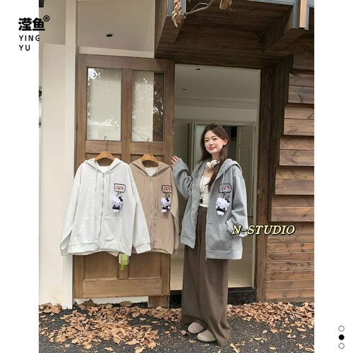 NF6359大码连帽卫衣女秋宽松