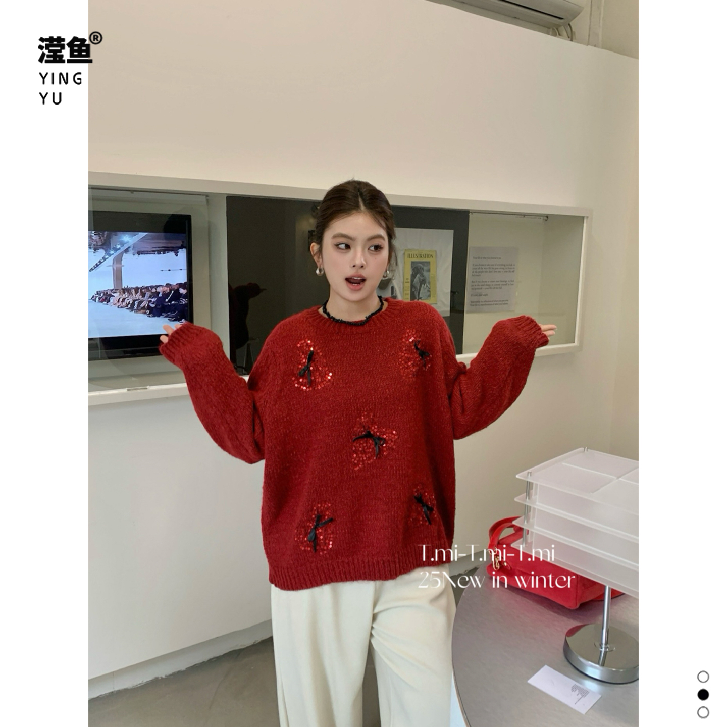 TMIQ2851大码百搭长袖针织上衣