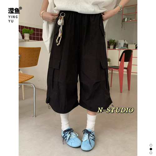 NW4217大码纯色工装风休闲中裤