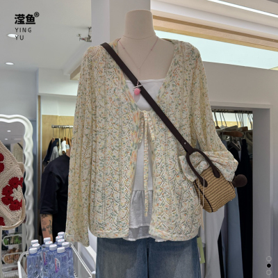 油菜YD0059大码碎花针织衫女