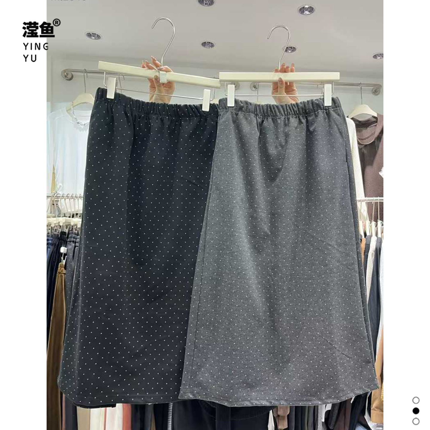 麦希6555大码波点直筒半身裙女