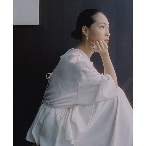 VERSELET短诗 2026夏季新品 Herve 天丝亚麻背系带上衣