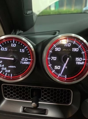 正品DEFI RG N2+改装涡轮表温度油温水温油压52/60mm红/蓝