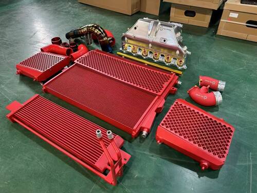 适配宝马G80 G82G87 S58 M2 X3M M4改装SnowTech加大中冷水箱顶冷