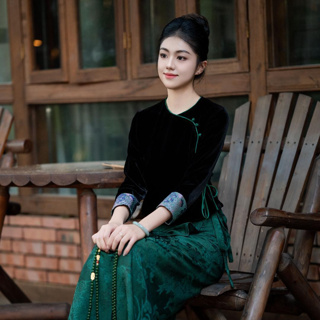 满分丝绒西双版纳民族服饰傣装穿搭气质女装民族服装国风