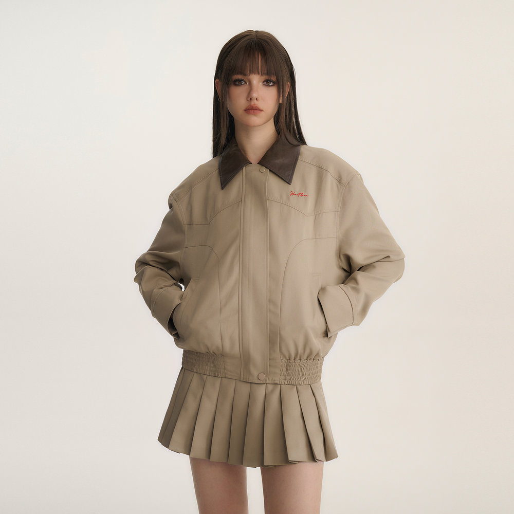 heartboon拼皮领分割夹克(女)