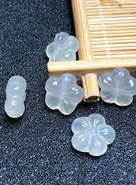 荔枝冻梅花通孔背云隔珠单珠男女diy玉石水晶手串手链手机链配饰