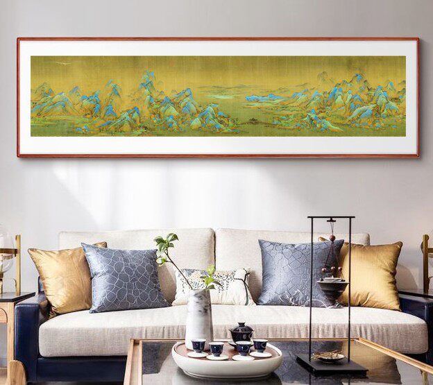 新款印花正品DMC十字绣套件客厅书房现代中式风景名画千里江山图3