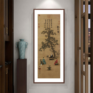 新款正品DMC十字绣满绣 中式客厅书房玄关茶室宋徽宗《听琴图》