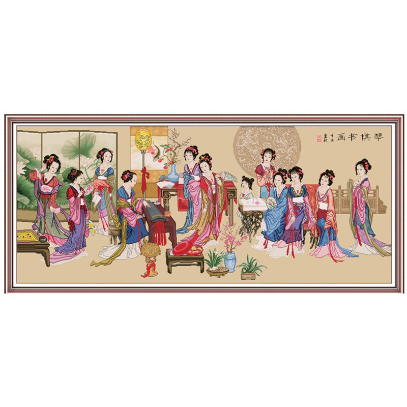 精准印花十字绣正品新款十二金钗