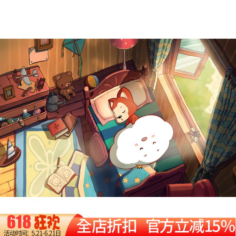 新款印花法国正品DMC绣线十字绣卧室儿童房卡通动漫油画睡觉小幅