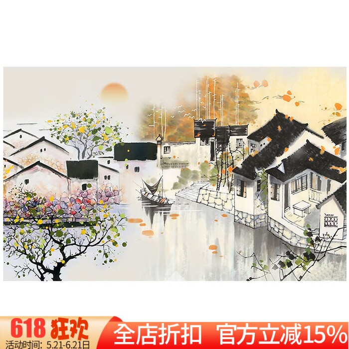 新款印花法国正品dmc水乡十字绣