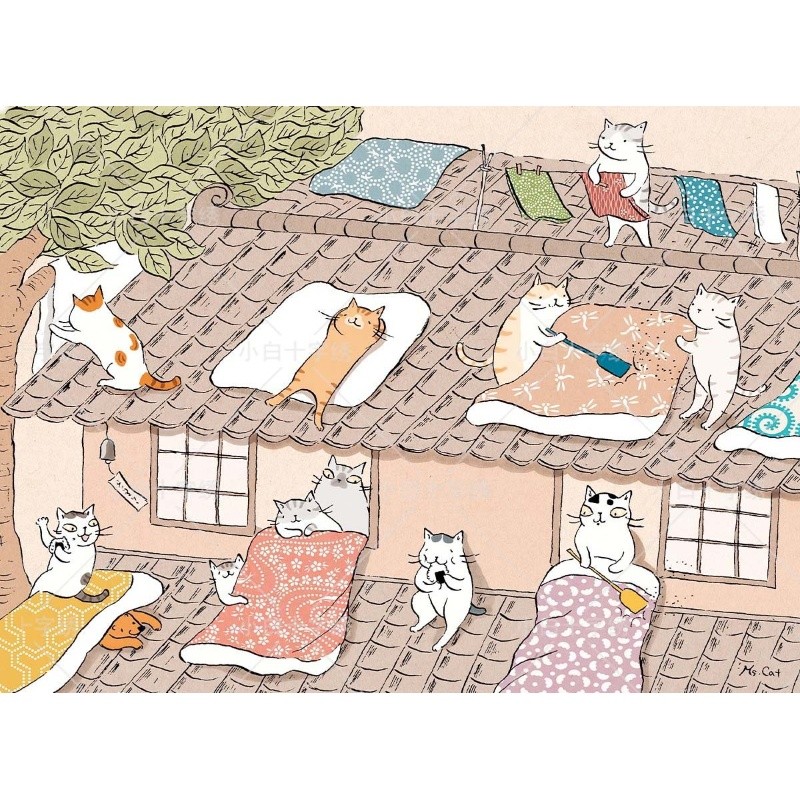 新款印花正品DMC十字绣客厅卧室儿童房卡通动漫画猫咪晒被子