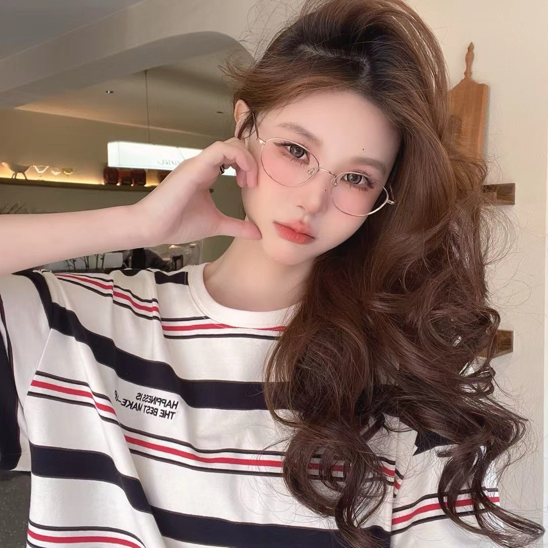 纯钛不规则超轻防蓝光近视眼镜女
