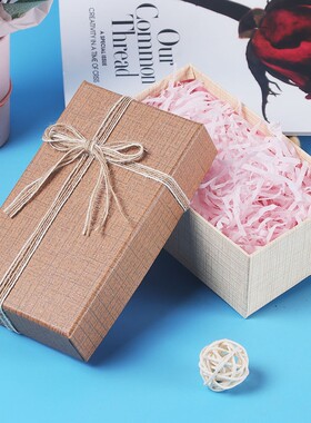 麻绳蝴蝶结长方形天地盖礼品盒纸包装盒生日礼物盒袜子丝巾盒包邮