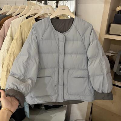 韩版小个子短款棉服外套拼接保暖