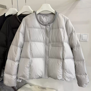 2025年冬季新款时尚短款棉服外套女韩系圆领宽松保暖面包服棉衣女