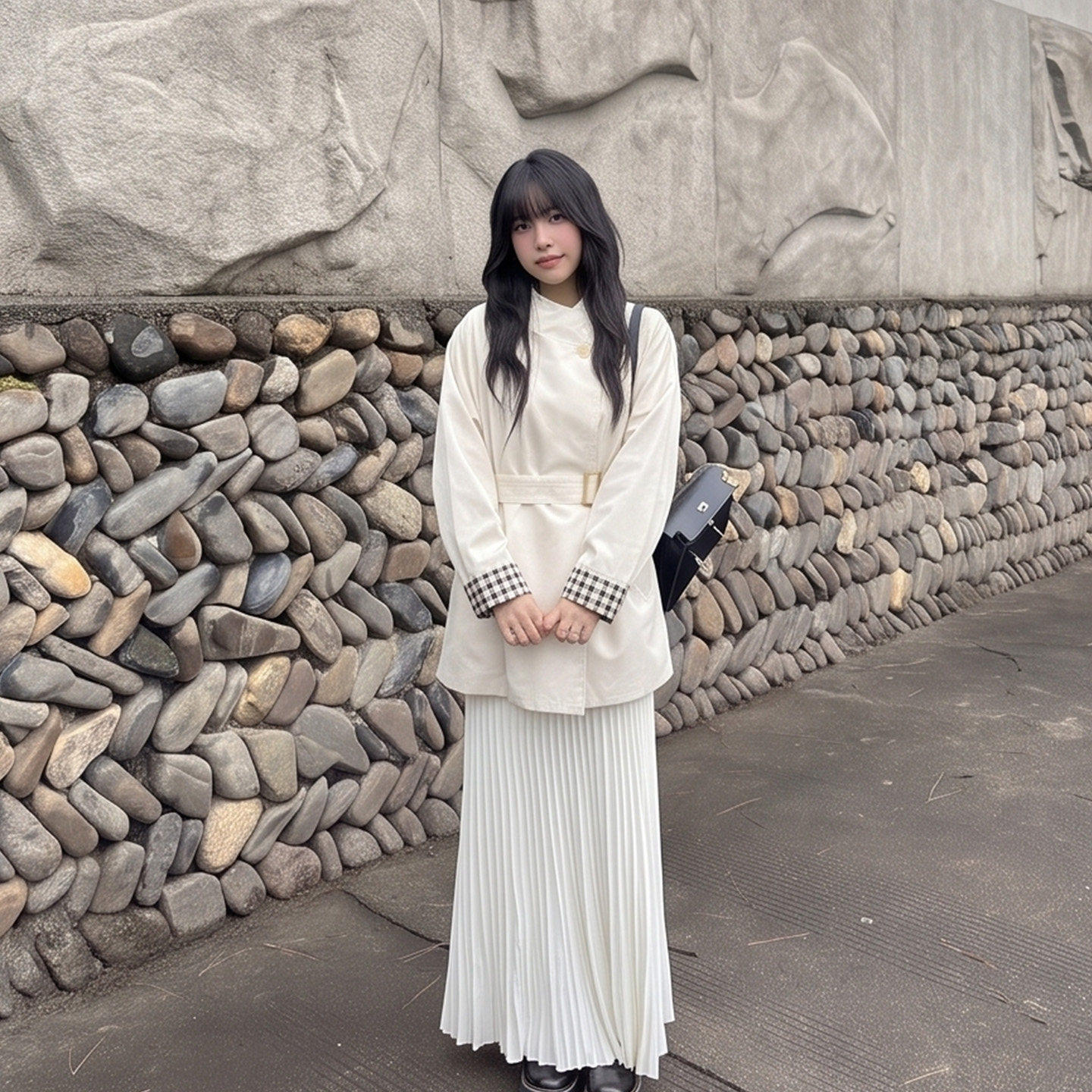 【送运费险】米白色风衣外套女