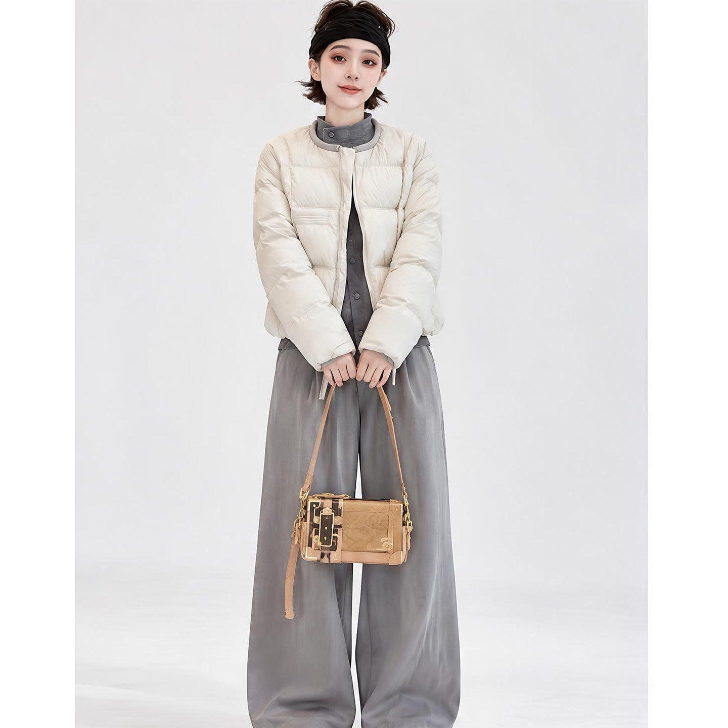 【送运费险】韩版圆领短款棉服女