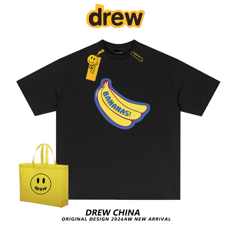 drew美式潮牌趣味香蕉重磅短袖