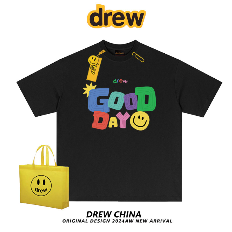 drew官网卡通涂鸦字母印花短袖