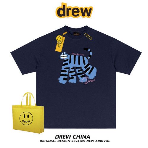 drew小众设计感趣味老虎印花短袖