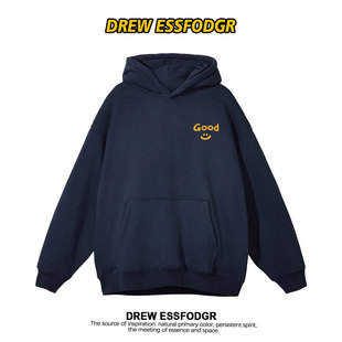 drew美式潮牌GOOD简约字母重磅连帽卫衣男女情侣宽松秋冬帽衫外套