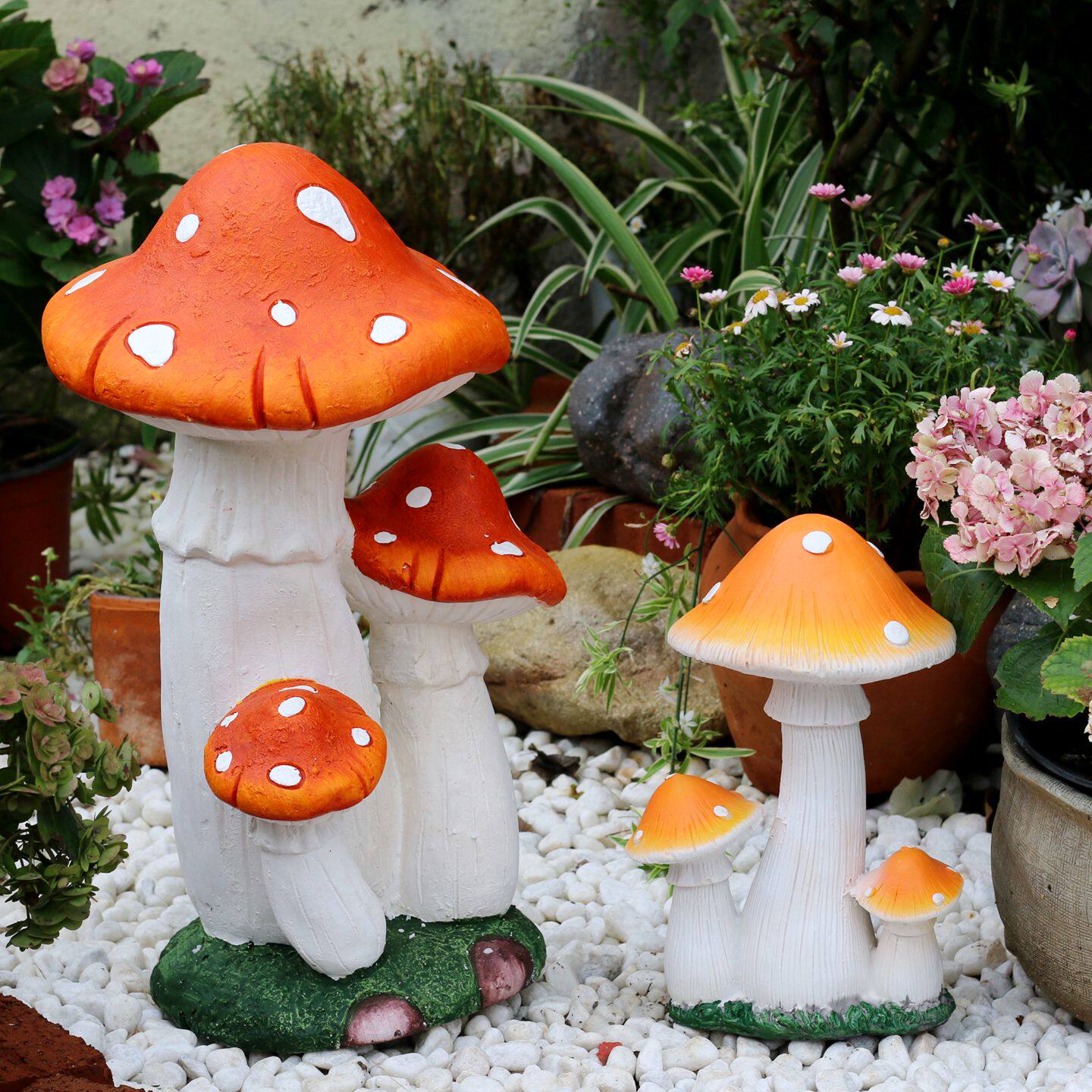 户外庭院花园装饰摆件田园林仿真蘑菇雕塑幼儿园草坪公园绿植景观
