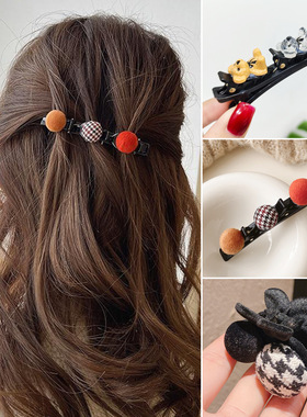 新款小香风鸭嘴夹编发夹女刘海侧边边夹网红碎发整理神器夹子头饰