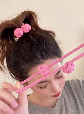 中国结女扎头绳女生2023新款高端发圈皮筋高马尾发绳成人皮套发饰