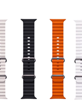 适用子藤园/微卫士 S8列手表表带通用S9硅胶表带海洋带42/44/49mm