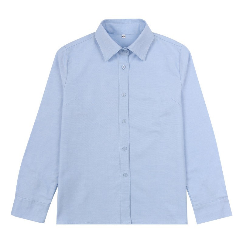 英伦风学院小学生春秋长袖衬衫 儿童园服牛津仿浅蓝衬衣休闲长袖