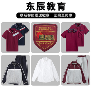 四川东辰教育校服运动服校徽眉山梓潼学生短袖英伦风短裤校服