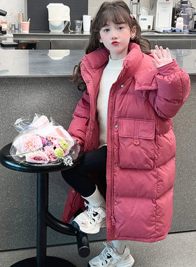 儿童棉服2026新冬季外套女童羽绒棉衣女孩冬装中长款宽松保暖外套