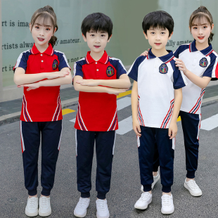儿童夏短袖T恤校服春秋三件套幼儿园园服班服童装英伦棒球服外套