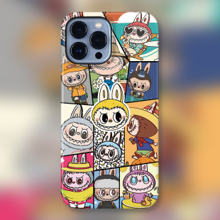 盲盒 11卡通怪物明星隐藏款 POP周边潮玩玛特Labubu拉布布适用iPhone15Promax苹果手机壳潮牌14防摔套13个性