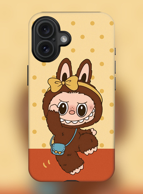 玛特新款16plus拉布布适用iPhone15Promax苹果手机壳14防摔套13磨砂MOKOKO搪胶大娃LABUBU磁吸Magsafe黄色女